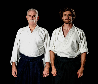 Jean-Marc et Germain Chamot en tenue martiale